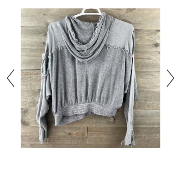 Free People Movement Womens Windy Meadow Hoodie Gray Snap Pockets Medium - Picture 3 of 9